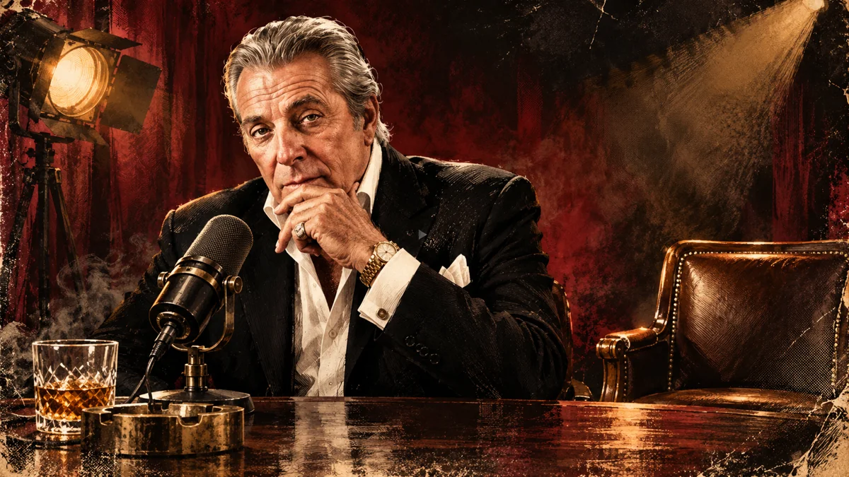 Illustrated editorial portrait of Gianni Russo for DEAD Talks
