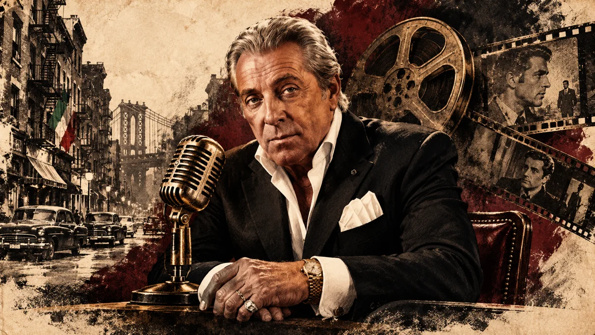 Illustrated editorial portrait of Gianni Russo for VladTV